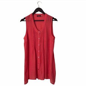 Fylo London Sleeveless Semi Sheer Pleated Chest Blouse